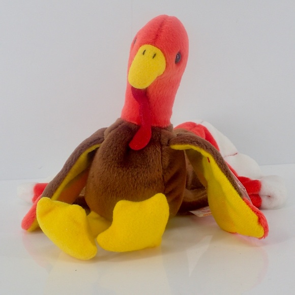TY Beanie Baby GOBBLES TURKEY Rare Retired Vtg Birthday Nov 27 1996 Tag Error - Picture 2 of 15